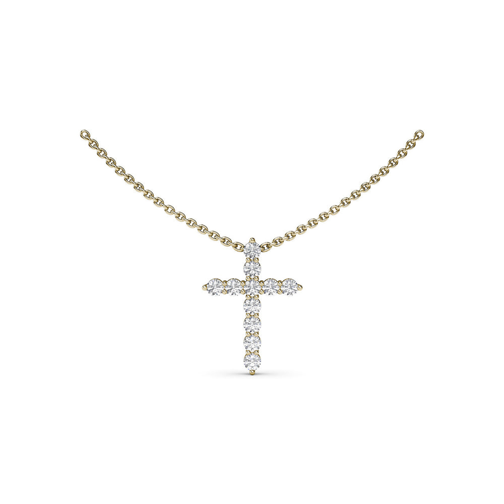 Diamond Prong Cross Necklace