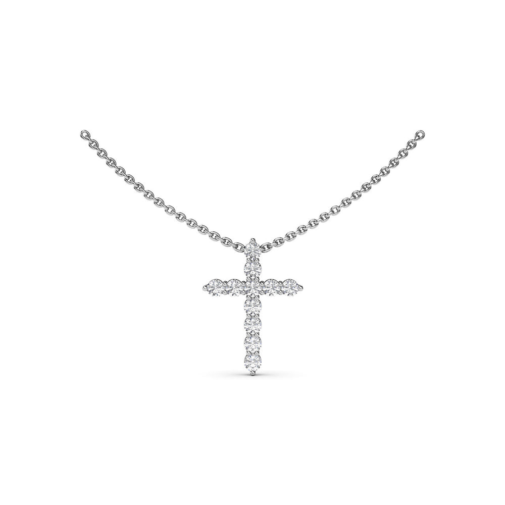 Diamond Prong Cross Necklace