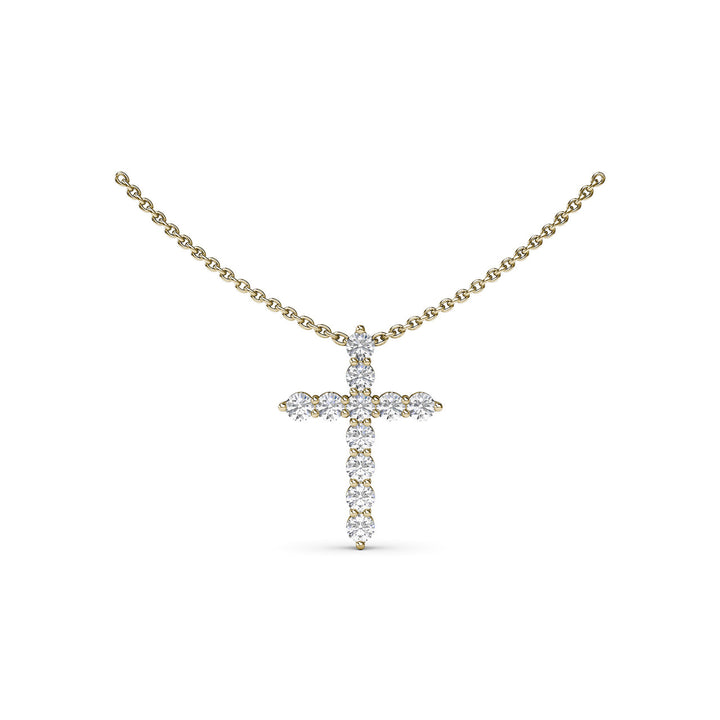 Diamond Prong Cross Necklace