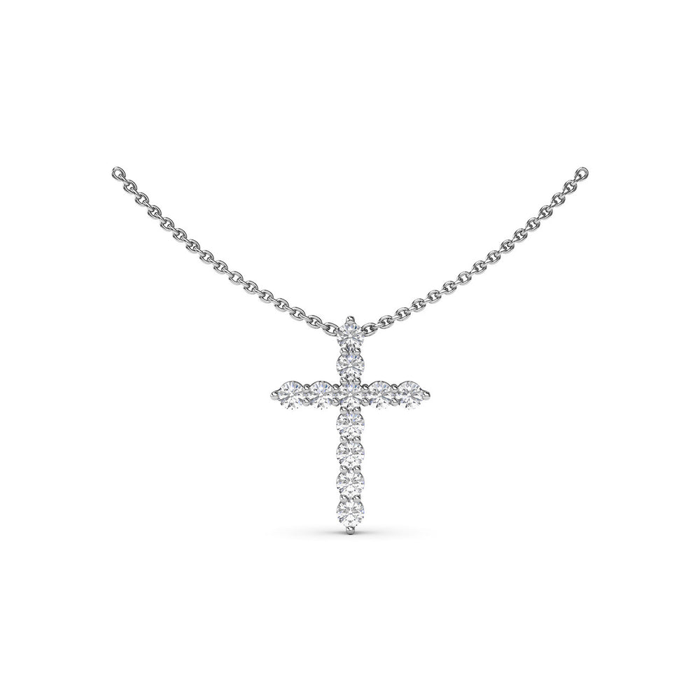 Diamond Prong Cross Necklace