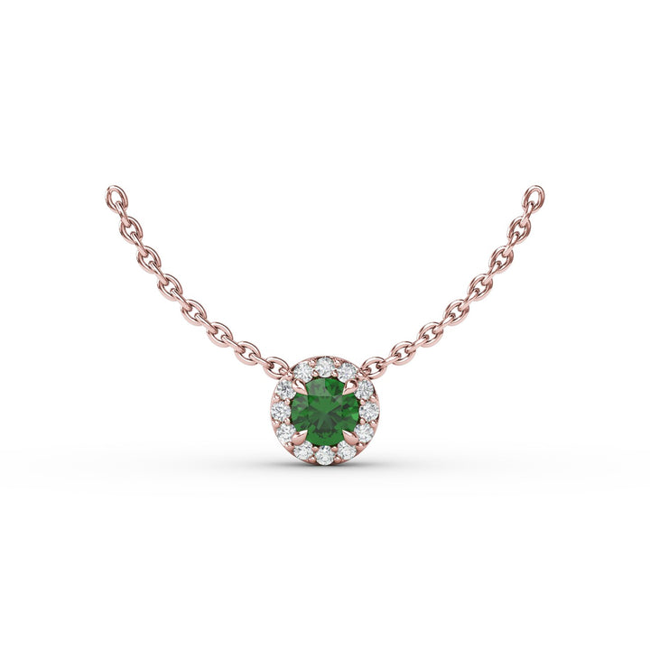 Classic Emerald and Diamond Pendant Necklace