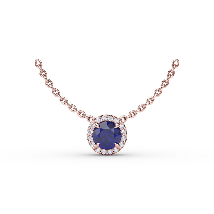 Classic Sapphire and Diamond Pendant Necklace