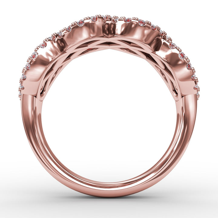 You And Me Ruby And Diamond Interweaving Ring