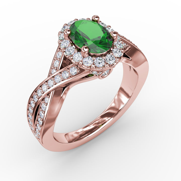 Look of Love Emerald and Diamond Criss-Cross Ring