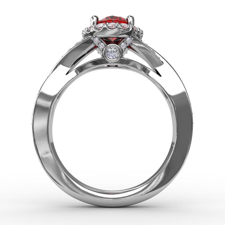Look of Love Rose and Diamond Criss-Cross Ring
