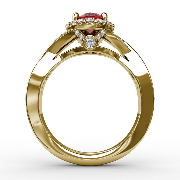 Look of Love Rose and Diamond Criss-Cross Ring