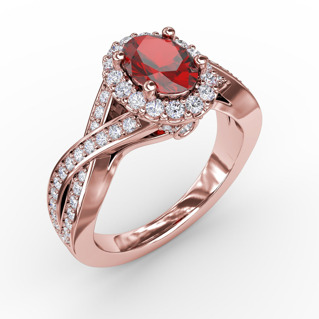 Look of Love Rose and Diamond Criss-Cross Ring