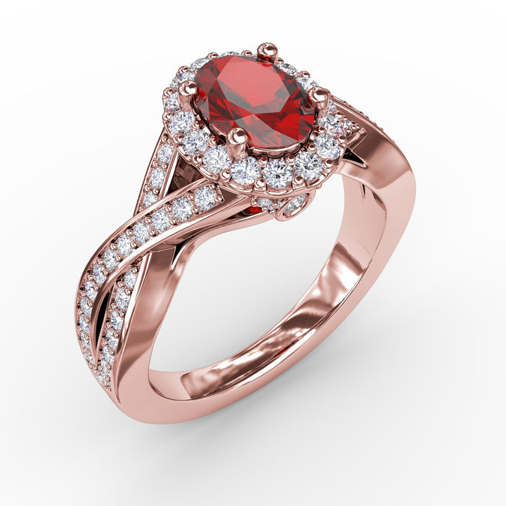 Look of Love Rose and Diamond Criss-Cross Ring