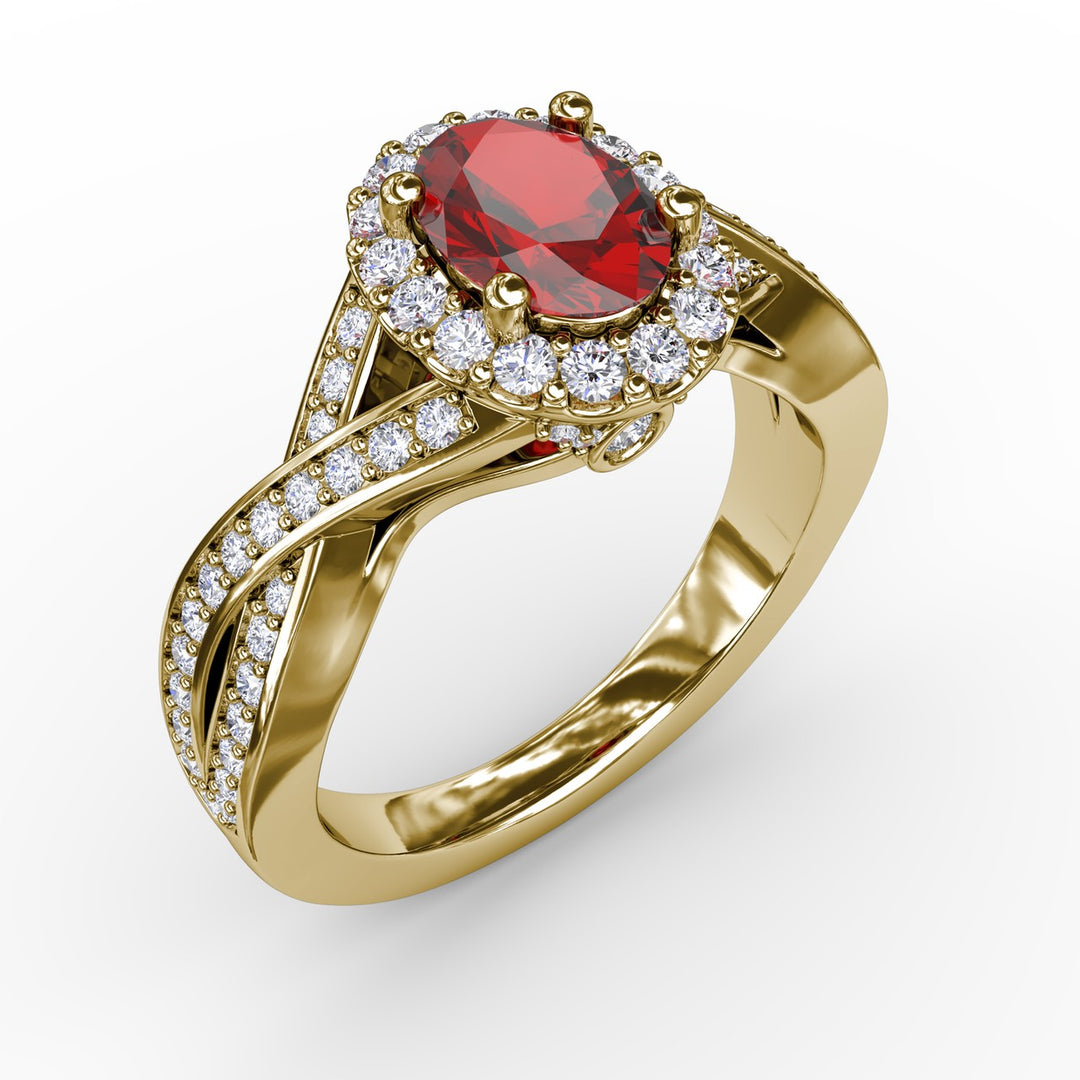 Look of Love Rose and Diamond Criss-Cross Ring