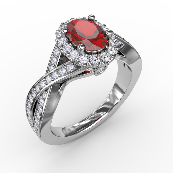 Look of Love Rose and Diamond Criss-Cross Ring