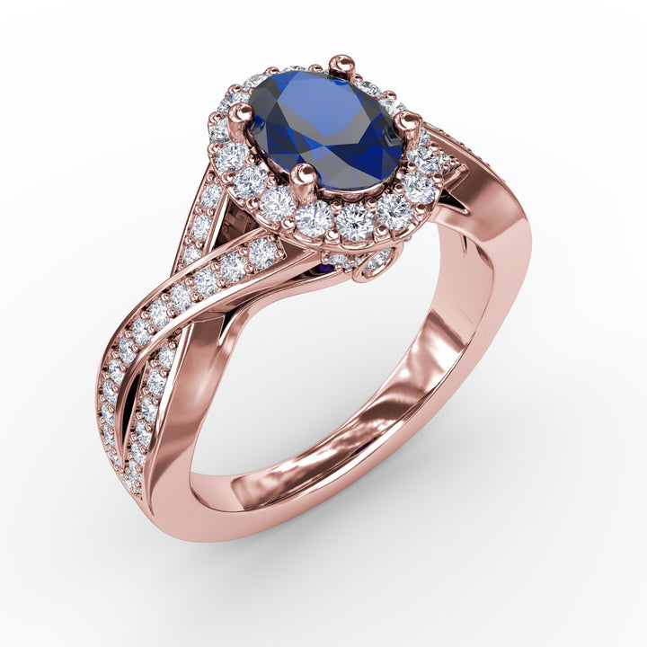 Look of Love Sapphire and Diamond Criss-Cross Ring
