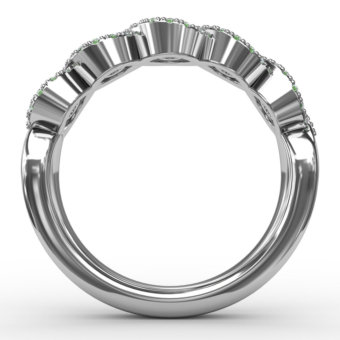 Hold Me Close Emerald and Diamond Twist Ring