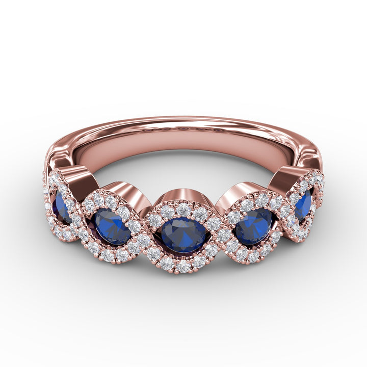 Hold Me Close Sapphire and Diamond Twist Ring