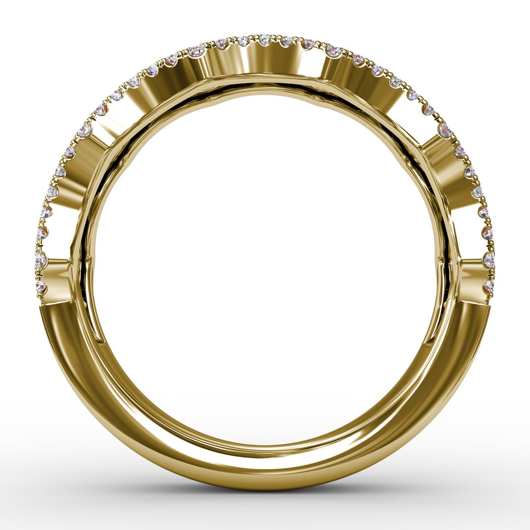 Endless Romance Ruby and Diamond Wave Ring