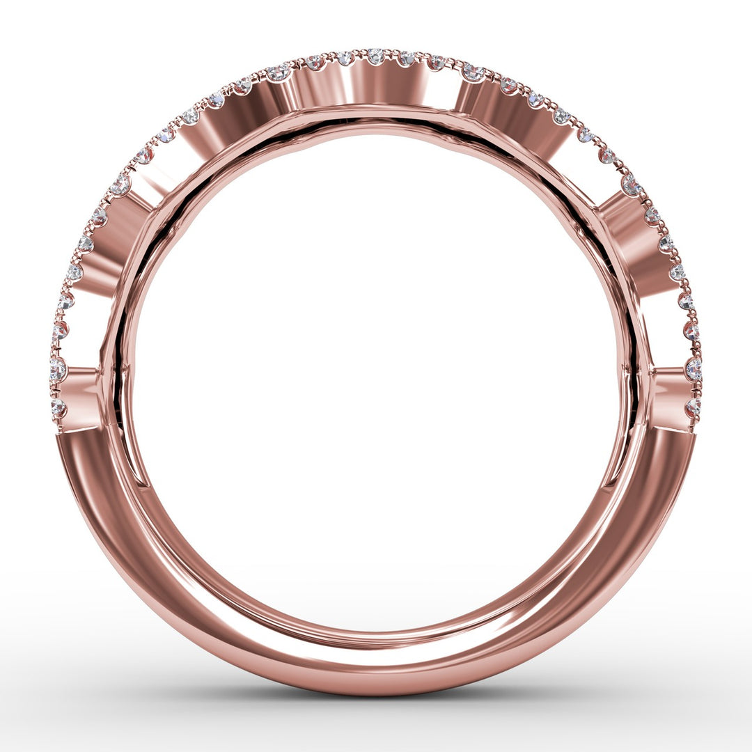 Endless Romance Ruby and Diamond Wave Ring