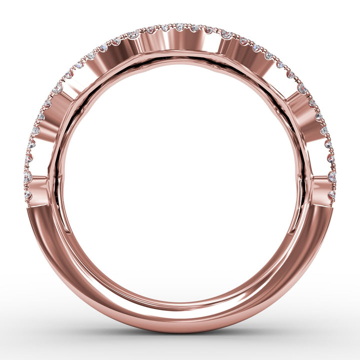 Endless Romance Ruby and Diamond Wave Ring
