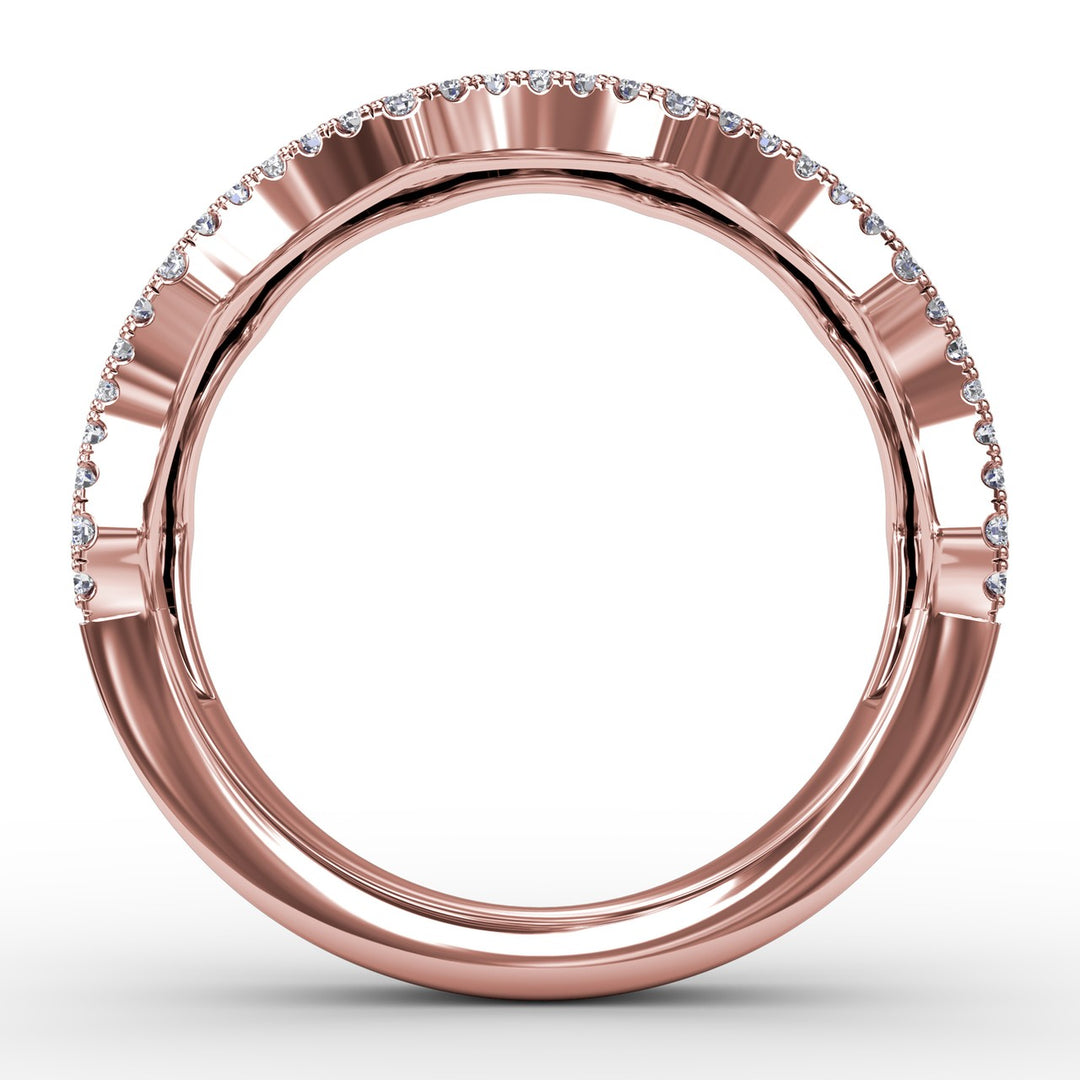 Endless Romance Sapphire and Diamond Wave Ring