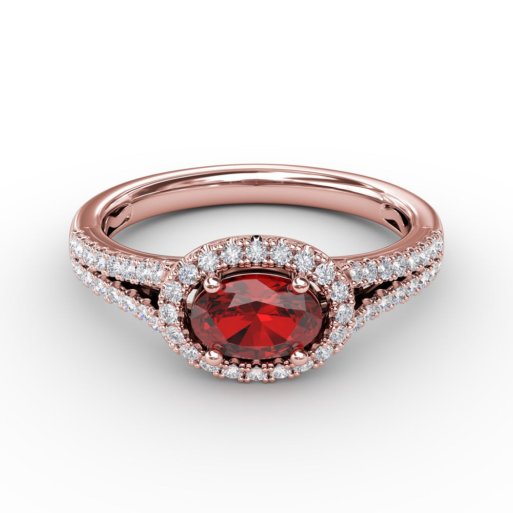 Halo Emerald and Diamond Ring