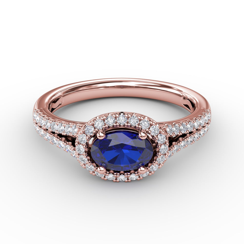 Halo Emerald and Diamond Ring