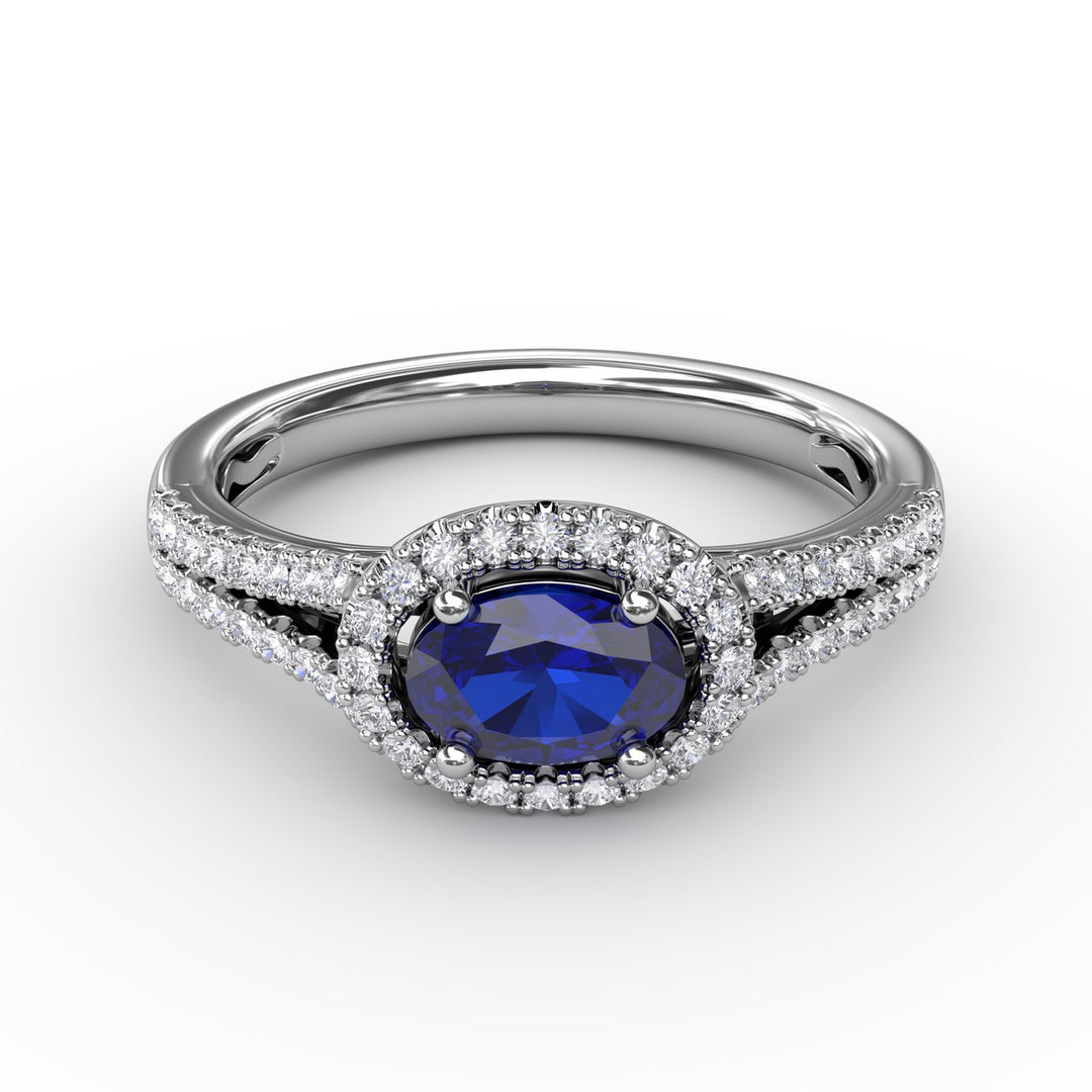 Halo Emerald and Diamond Ring