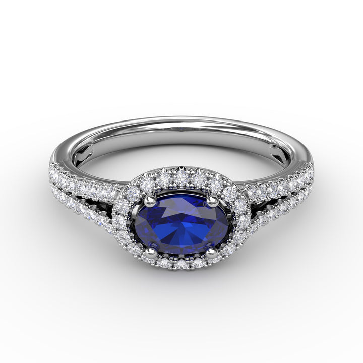 Halo Emerald and Diamond Ring