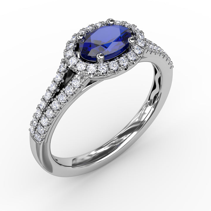 Halo Emerald and Diamond Ring