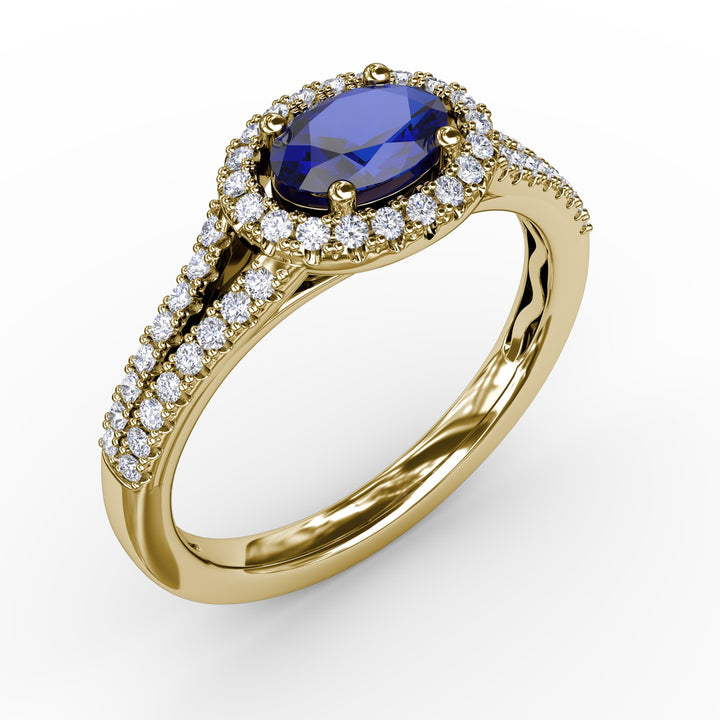 Halo Emerald and Diamond Ring