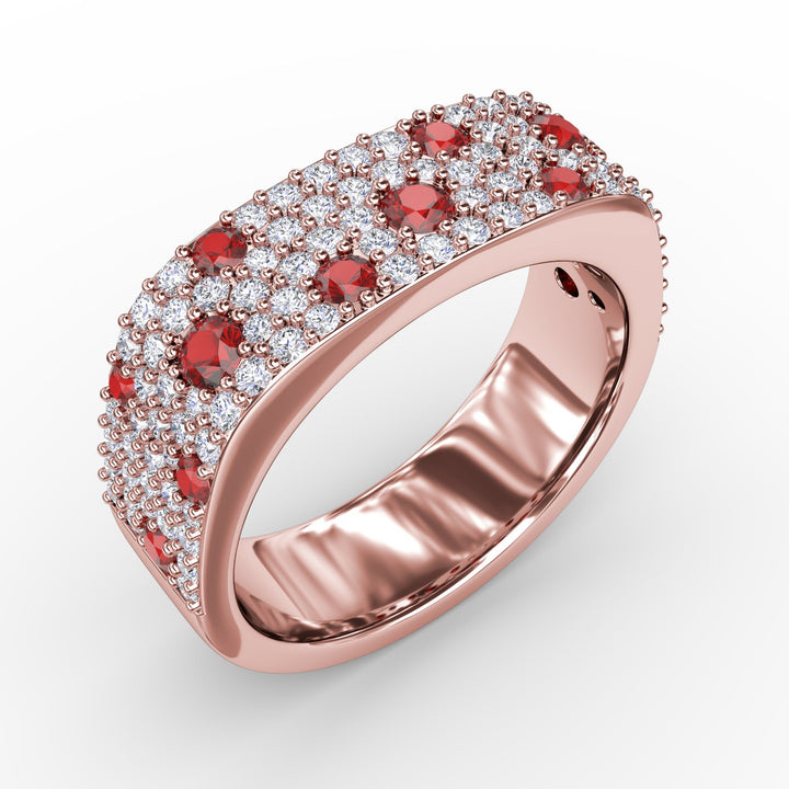 Under the Stars Ruby-Speckled Diamond Ring