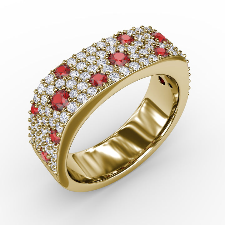 Under the Stars Ruby-Speckled Diamond Ring