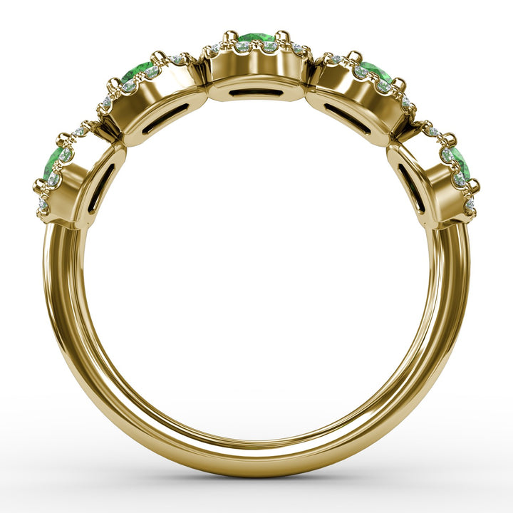 Blossoming Love Emerald and Diamond Ring