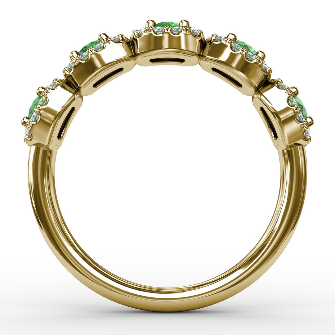 Blossoming Love Emerald and Diamond Ring