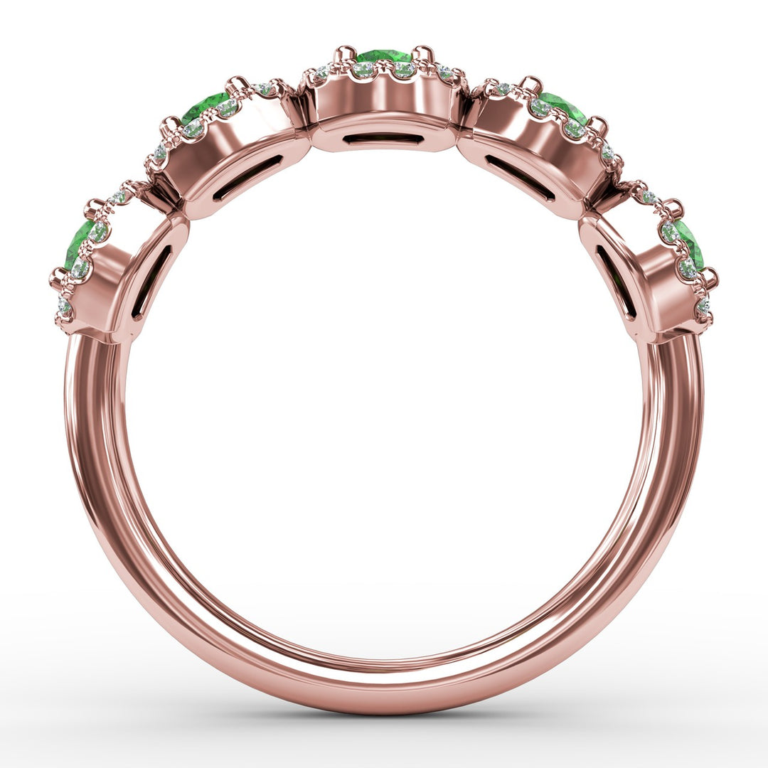 Blossoming Love Emerald and Diamond Ring