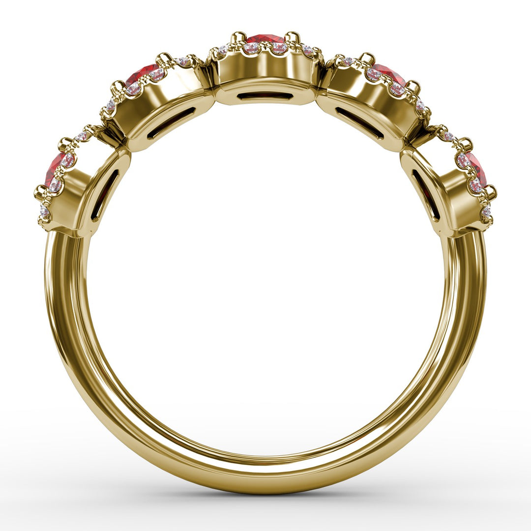 Blossoming Love Ruby and Diamond Ring