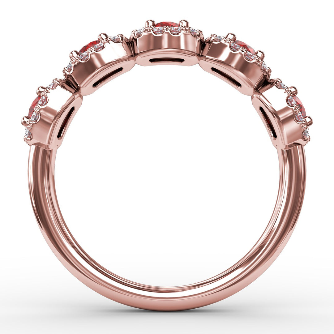 Blossoming Love Ruby and Diamond Ring