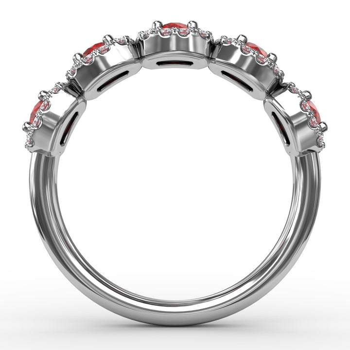 Blossoming Love Ruby and Diamond Ring