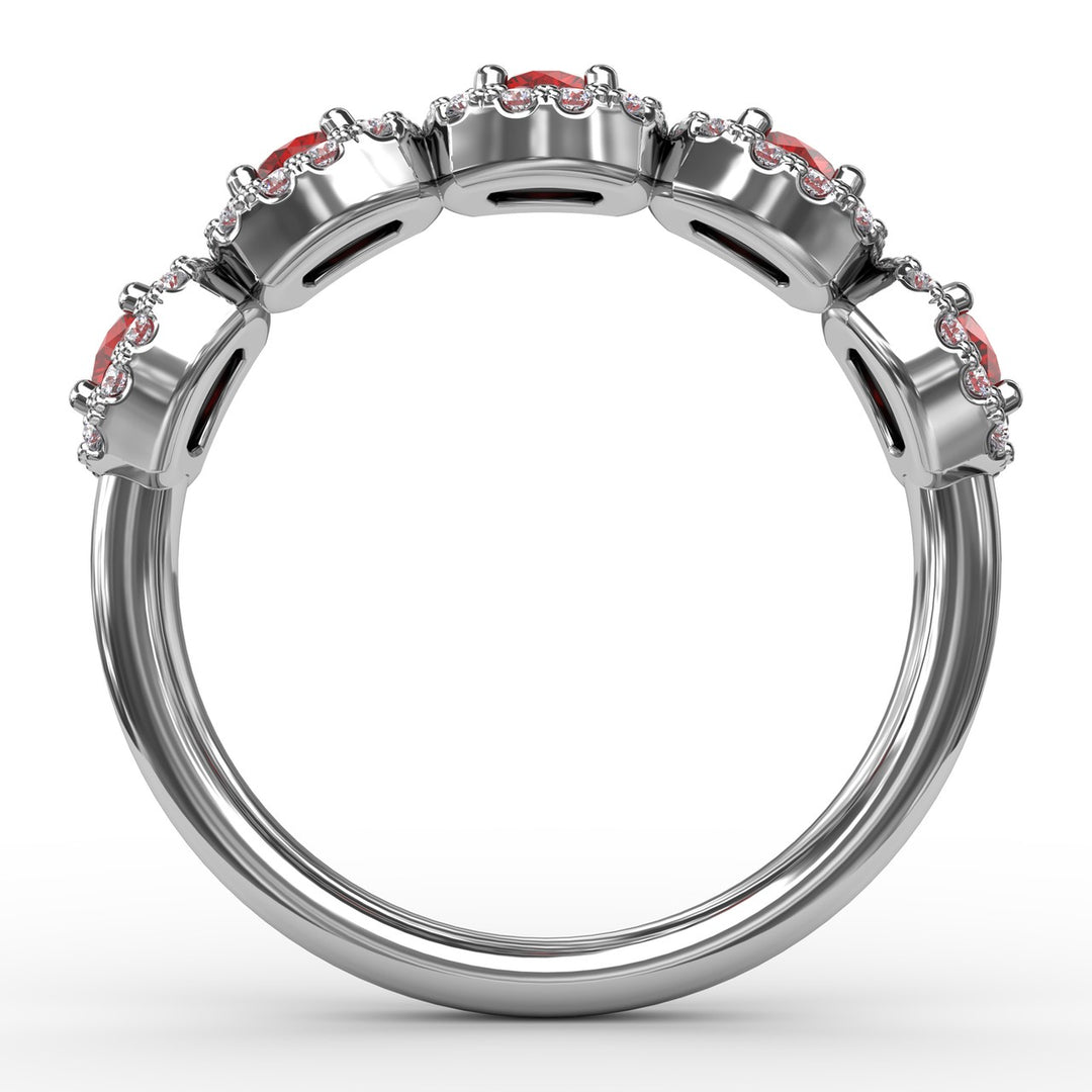 Blossoming Love Ruby and Diamond Ring