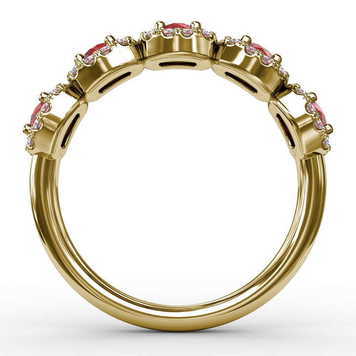 Blossoming Love Ruby and Diamond Ring