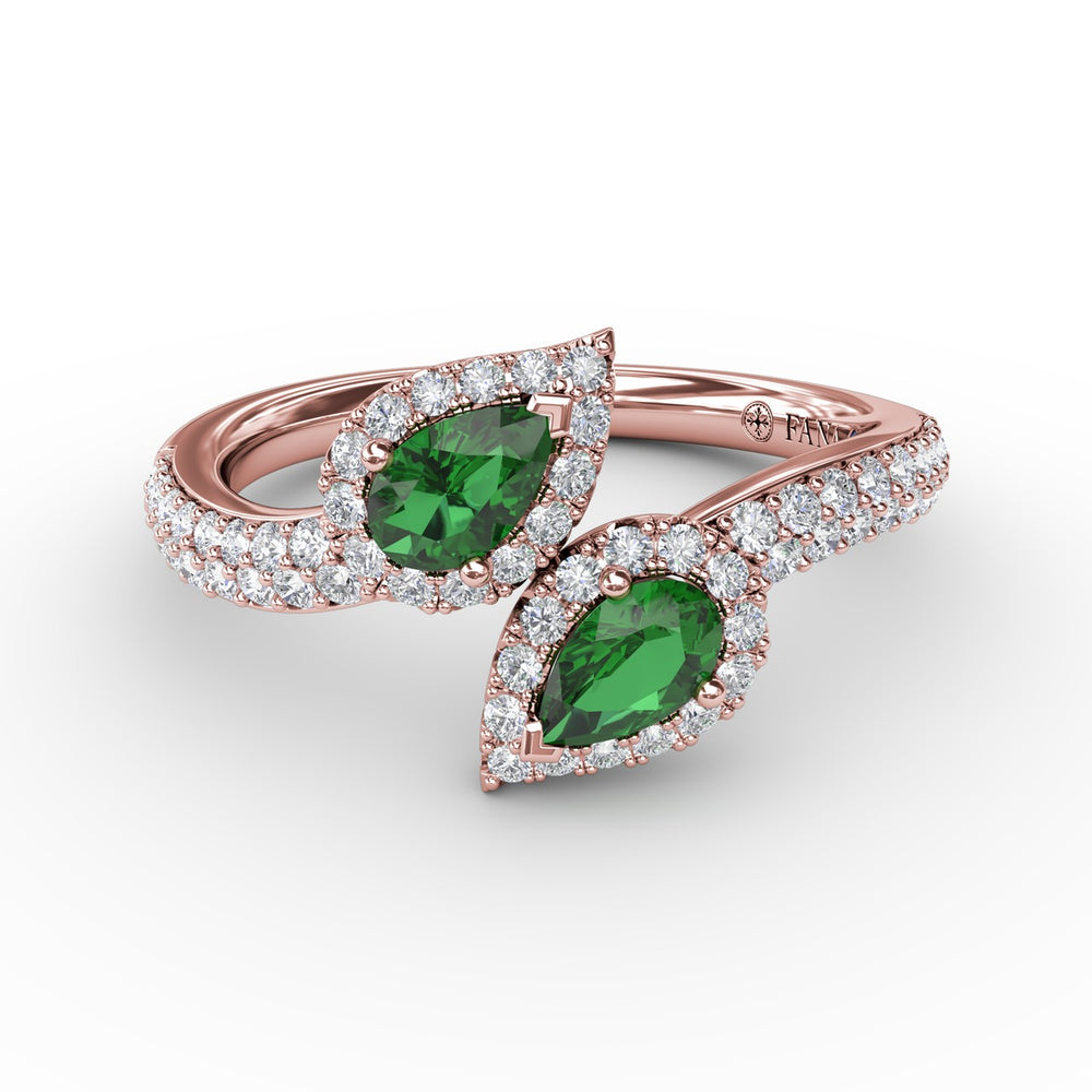 Double The Love Emerald and Diamond Ring