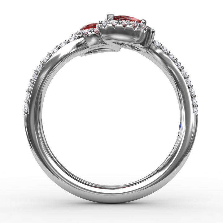 Double The Love Ruby and Diamond Ring