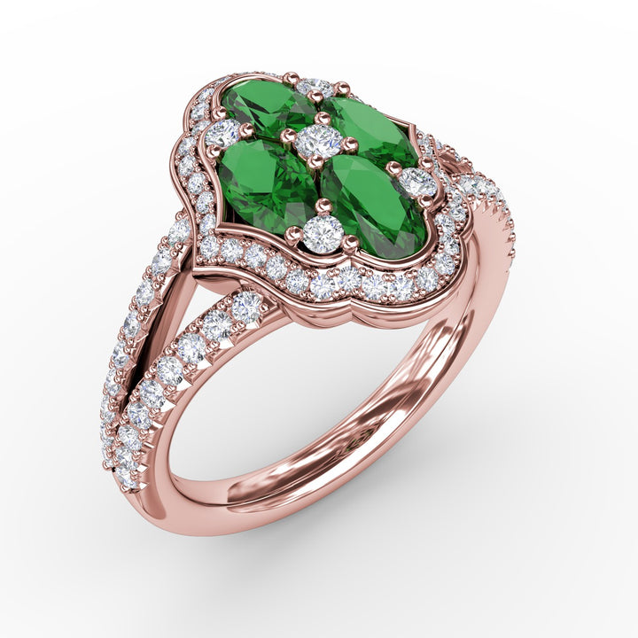 Make A Statement Emerald and Diamond Ring