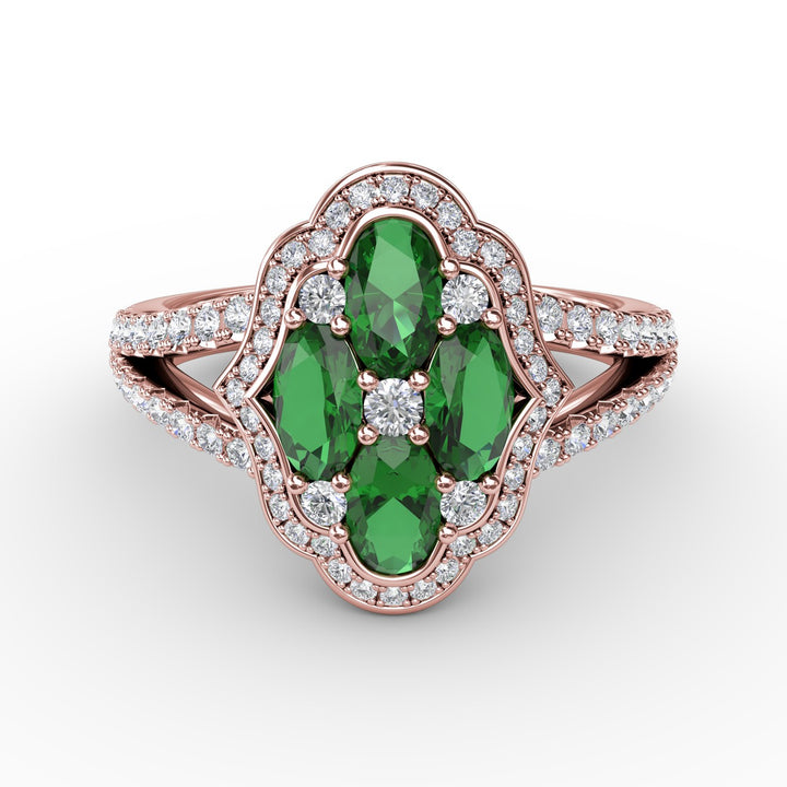 Make A Statement Emerald and Diamond Ring