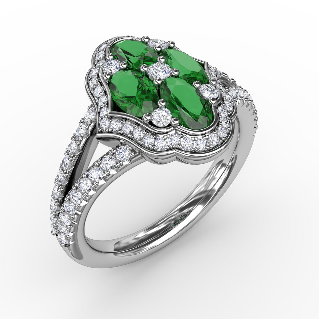 Make A Statement Emerald and Diamond Ring