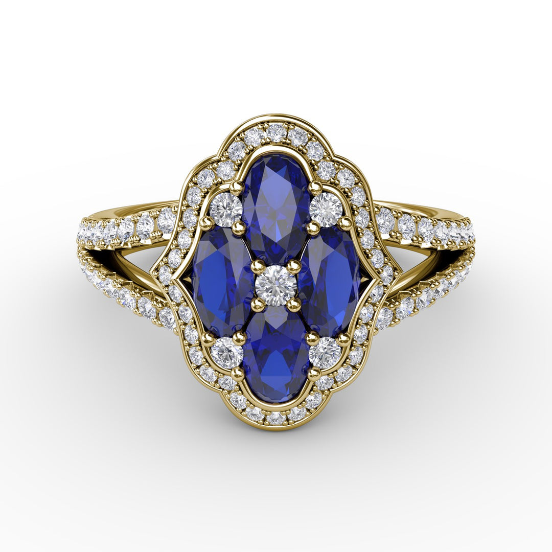 Make A Statement Sapphire and Diamond Ring