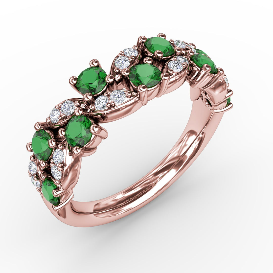 Marquise Emerald and Diamond Ring