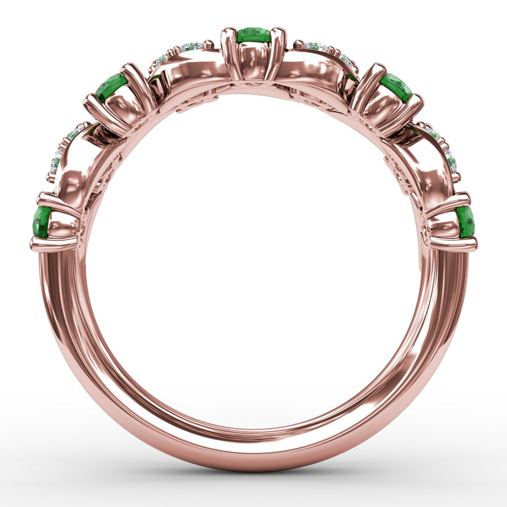 Marquise Emerald and Diamond Ring