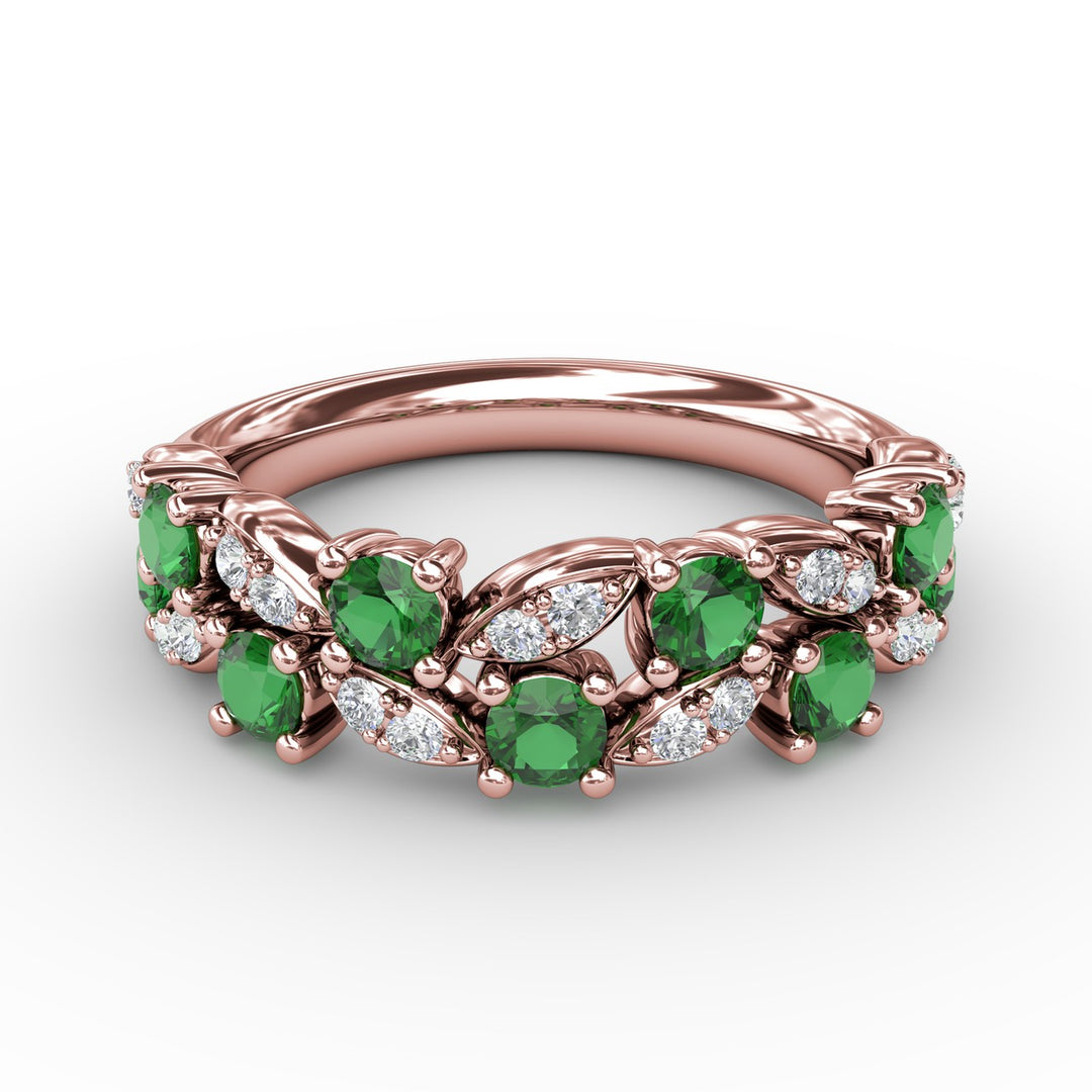 Marquise Emerald and Diamond Ring