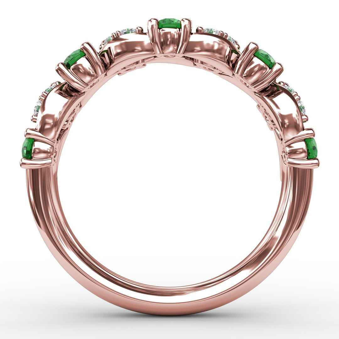 Marquise Emerald and Diamond Ring