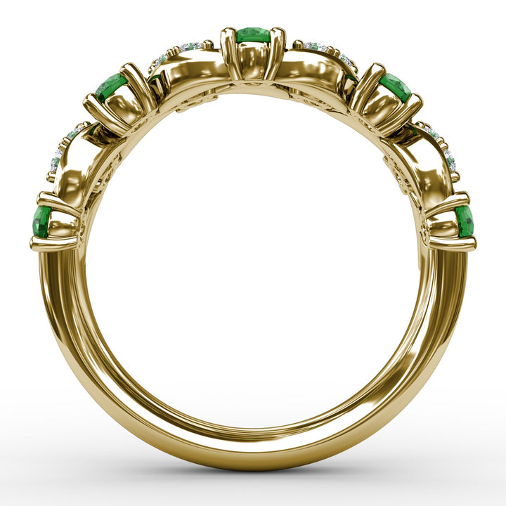 Marquise Emerald and Diamond Ring