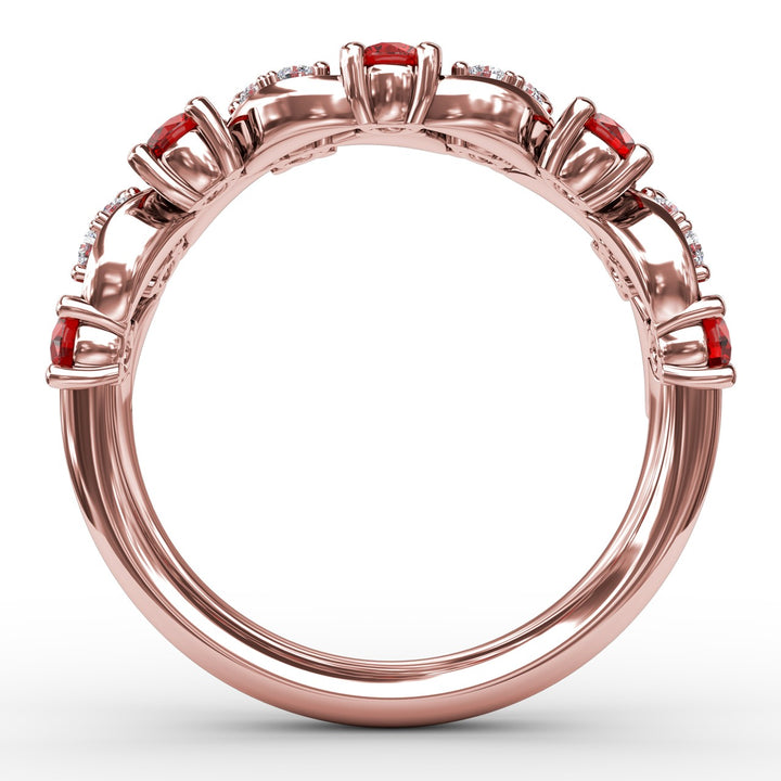 Marquise Ruby and Diamond Ring