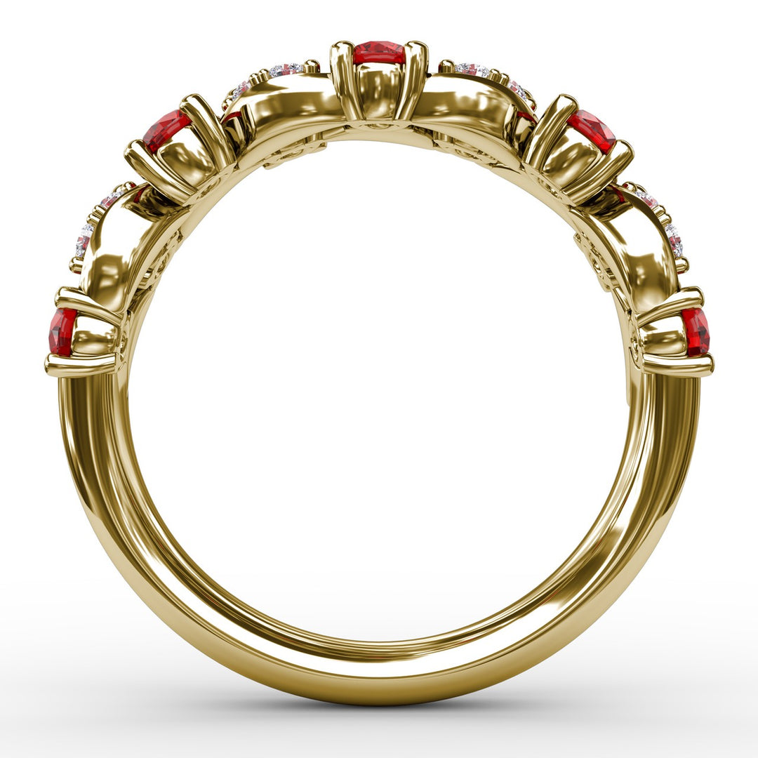 Marquise Ruby and Diamond Ring